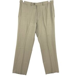 HAGGAR Men's Classic Fit Tan Pants Size 36x30 Flat Front Straight Leg Mid Rise‎